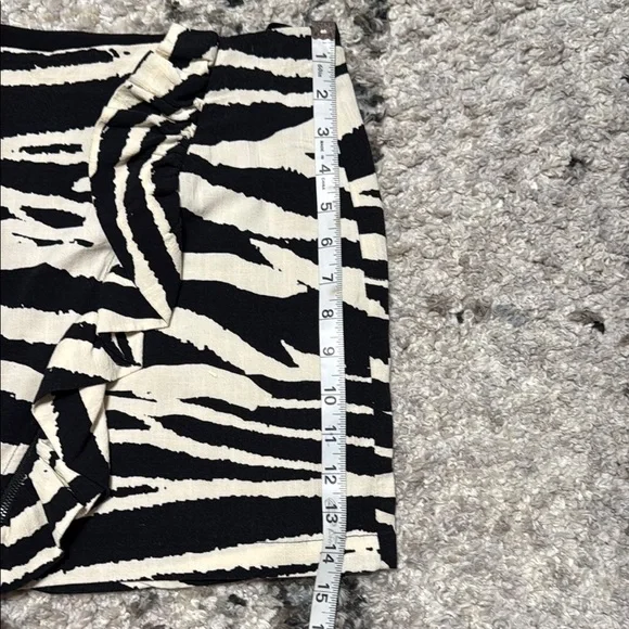 Free People Black and White Wrap Mini Skirt - Picture 4 of 8